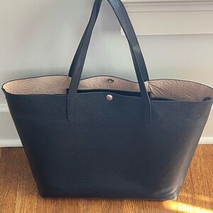 Cuyana Black and Cream Tote Bag